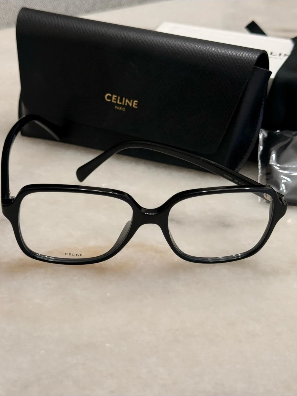 Celine Black Square Optical Glasses, no prescription- original lense